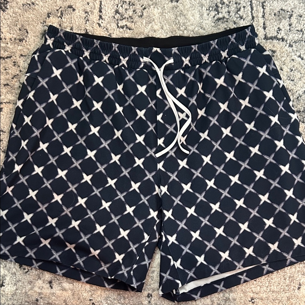 lululemon athletica Navy and White Swim Trunks